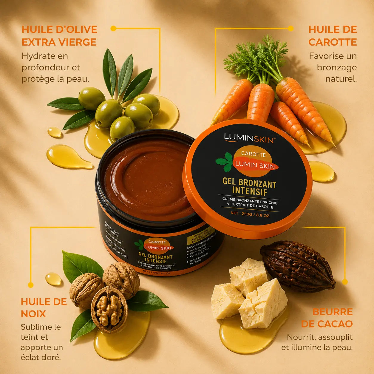 Soin Bronzant 3 en 1 - 100% Naturel