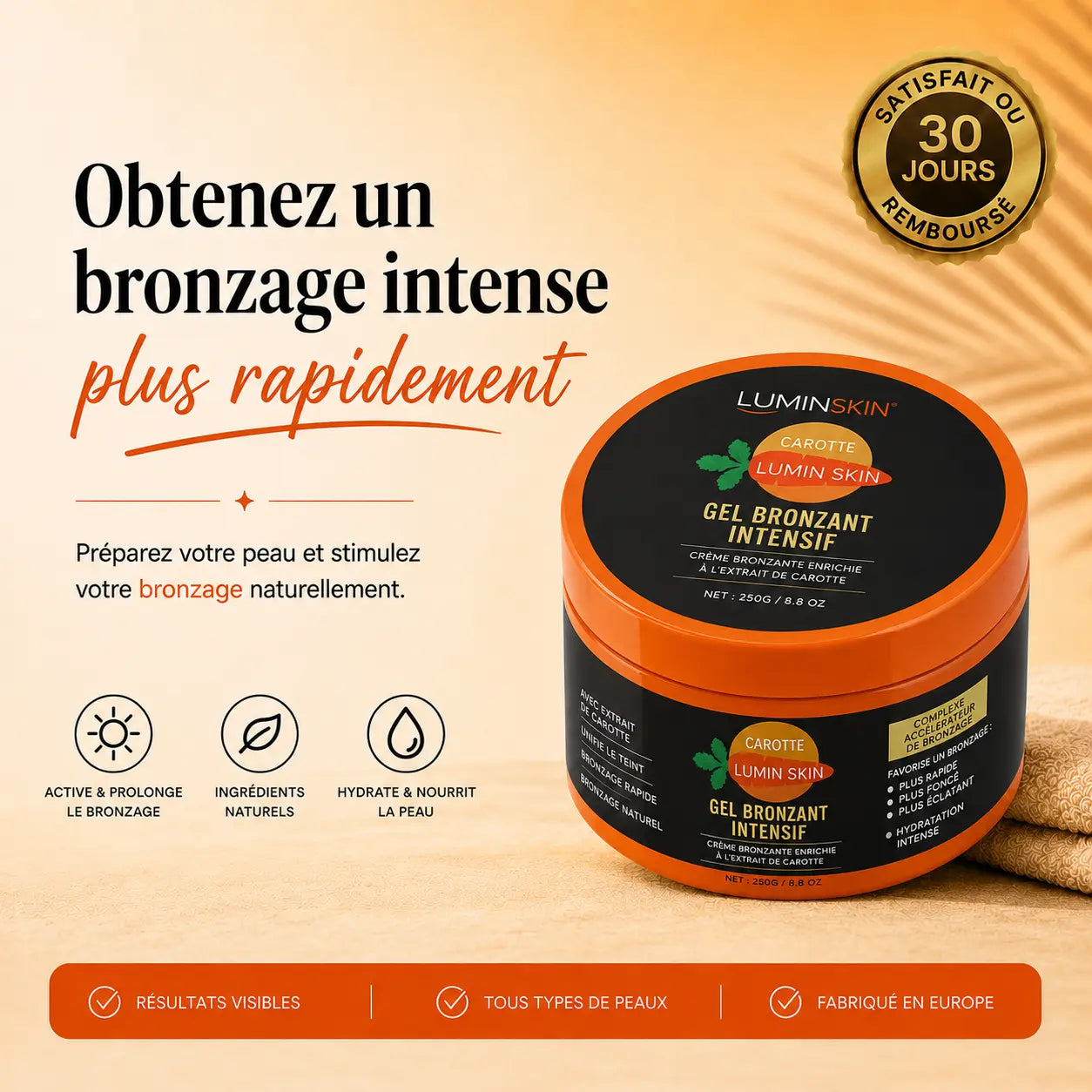 Soin Bronzant 3 en 1 - 100% Naturel